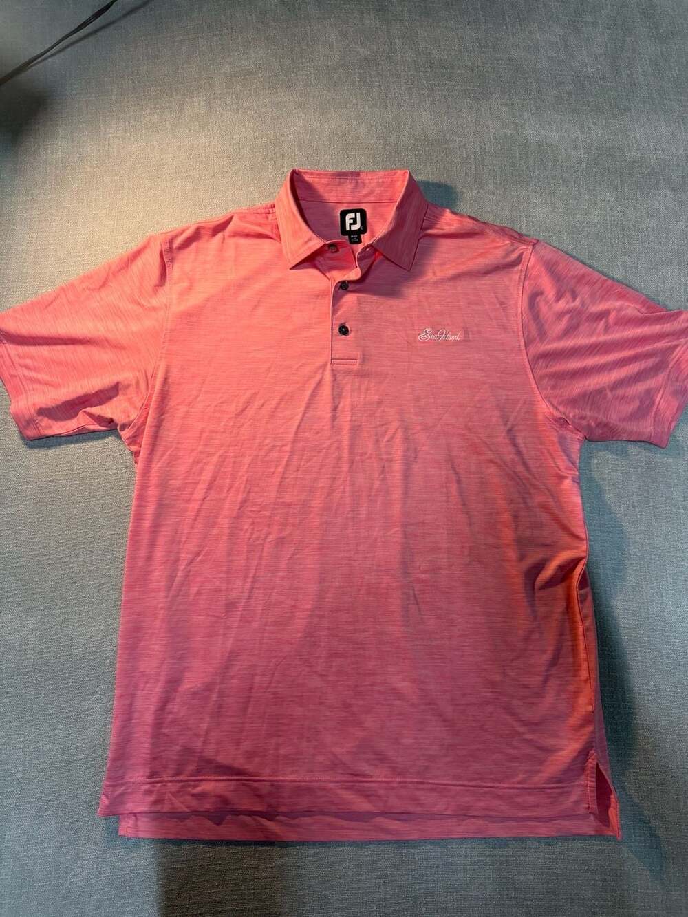 FootJoy Sea Island Golf Polo Shirt Pink Men's Size Large